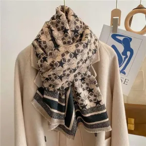 Autumn And Winter Five-pointed Star Warm Scarf Female Long Thickened Artificial Cashmere Scarf