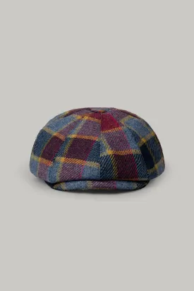 Baker Boy Hat - Navy Wool Check 8281