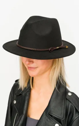 BHAT6044 Faux Wool Adjustable Fedora