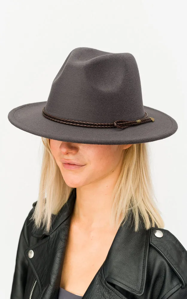 BHAT6044 Faux Wool Adjustable Fedora