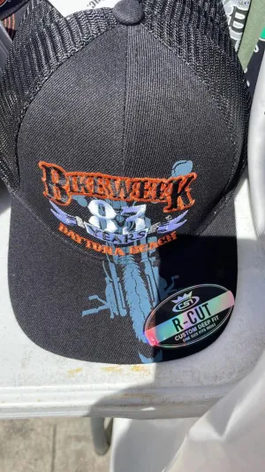 Biker 83RD Annual BikeWeek Black R-Cut Daytona 24 Beach Cap