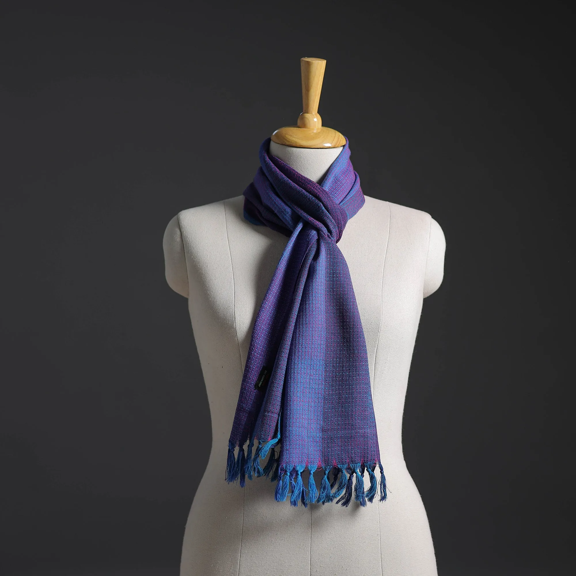 Blue - Kumaun Handwoven Pure Merino Wool Scarf 246