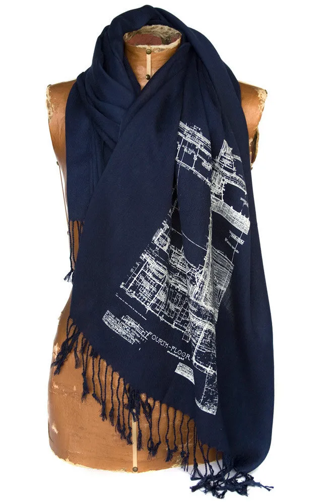 Blueprint Pashmina Scarf, Cass Tech Detroit