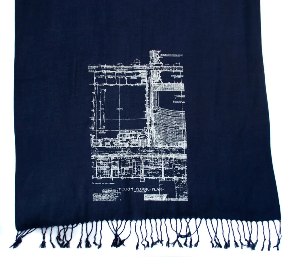 Blueprint Pashmina Scarf, Cass Tech Detroit