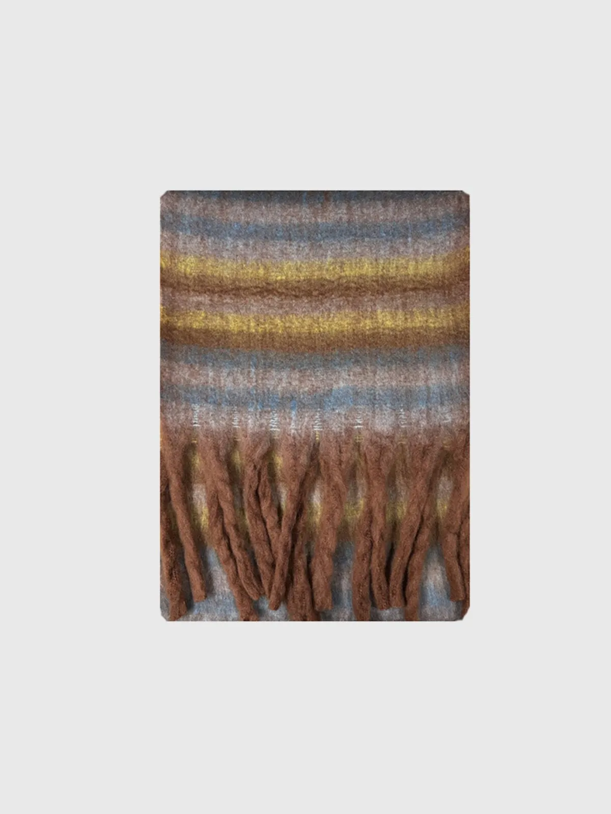 Colorful Stripes Cozy Scarf with Fringes