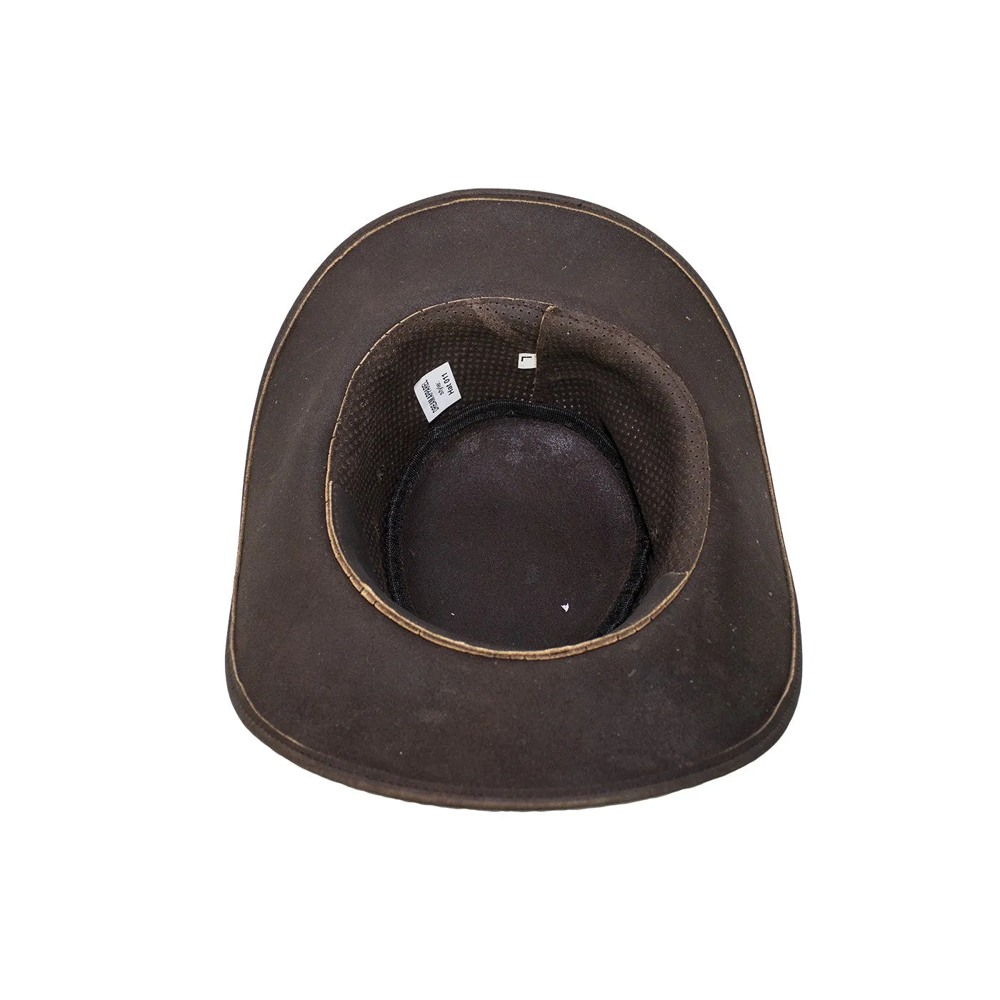 Genuine Brown Leather Gambler Hat