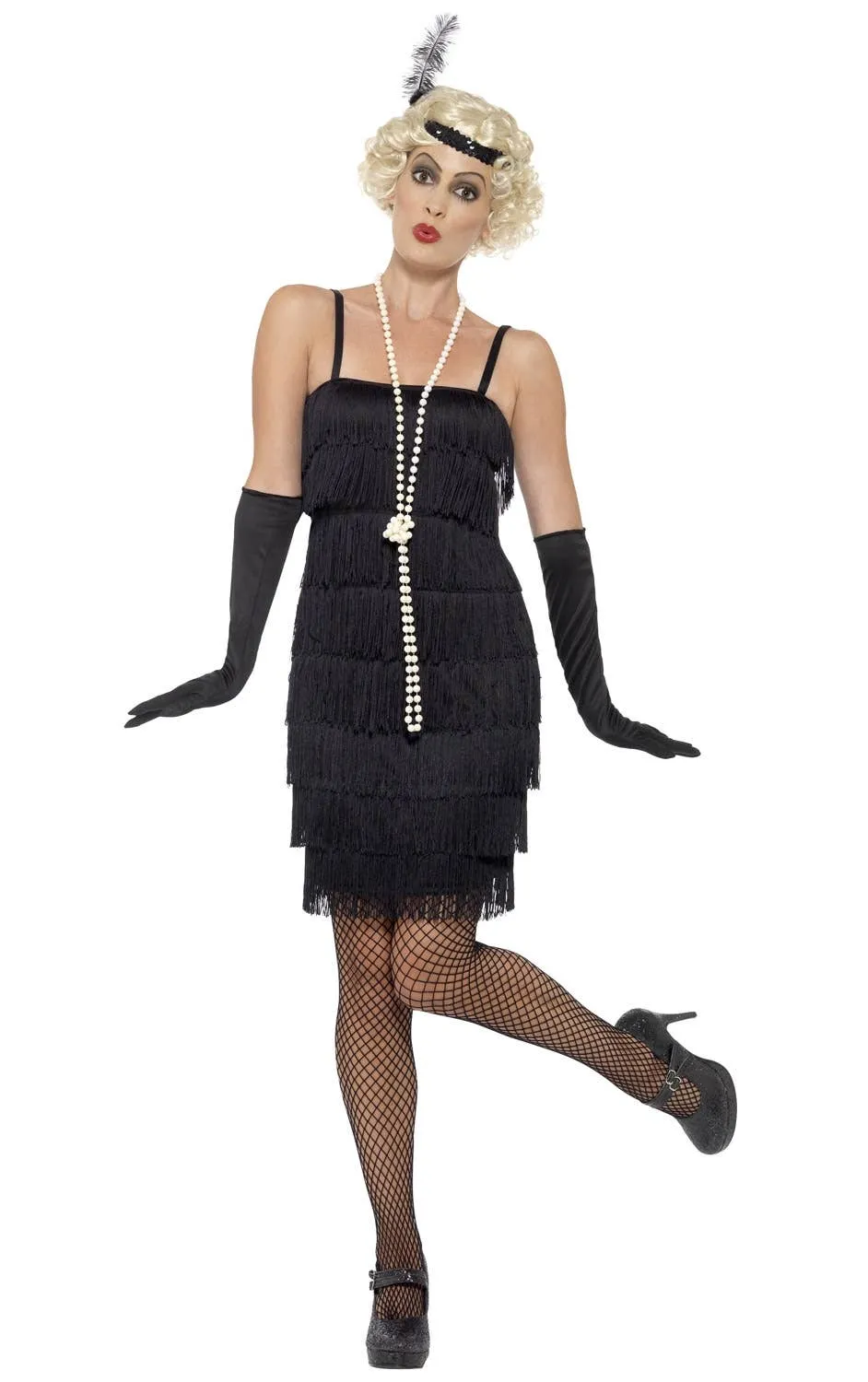 Glam Flapper Womens Plus Size Black 1920s Costume