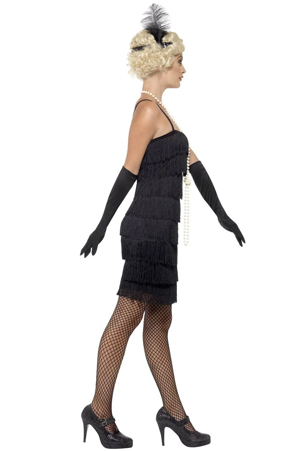 Glam Flapper Womens Plus Size Black 1920s Costume