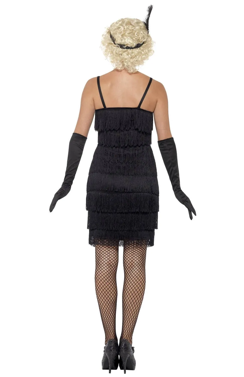 Glam Flapper Womens Plus Size Black 1920s Costume