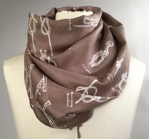 Knot Tying Diagram scarf. Boy Scout Knots pashmina.