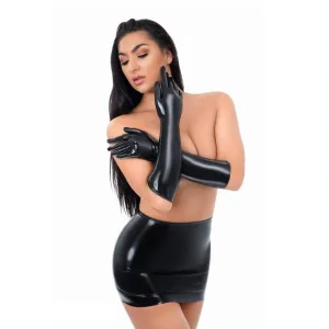 Me You Us Latex Full Length Gloves Black Small