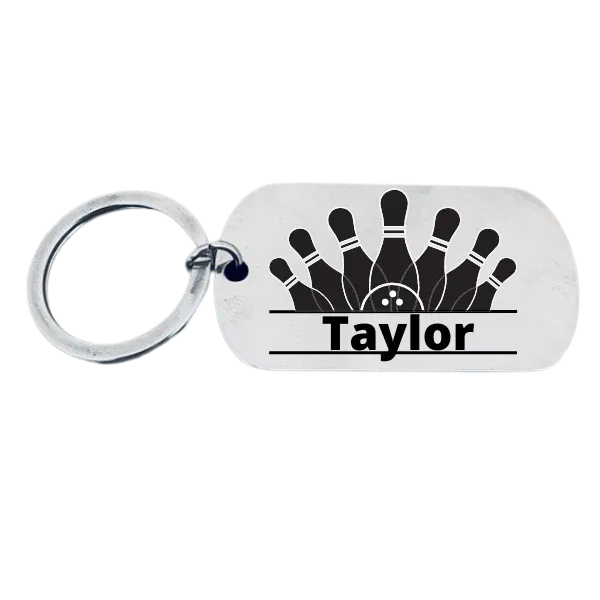 Personalized Bowling Name Keychain