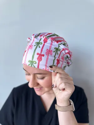 Scrub Hat - Christmas Bows