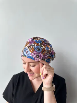 Scrub Hat - Cool Floral