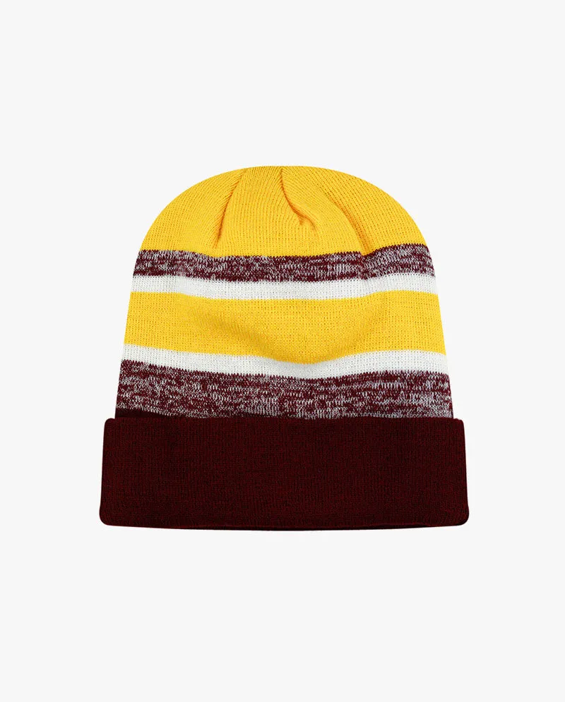 The Hat Depot - Cuffed Stripe Knit Slouch Beanie