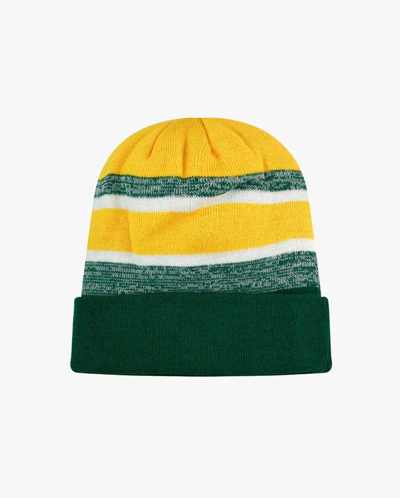 The Hat Depot - Cuffed Stripe Knit Slouch Beanie