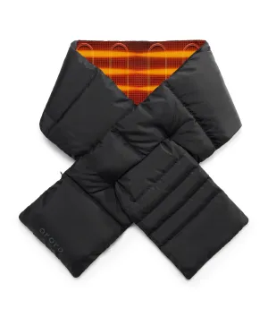 Unisex Heated Puffer Down Scarf - Black / Light Gray