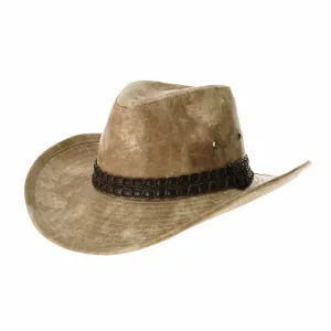 Weathered Faux Leather Outback Hat GN8749