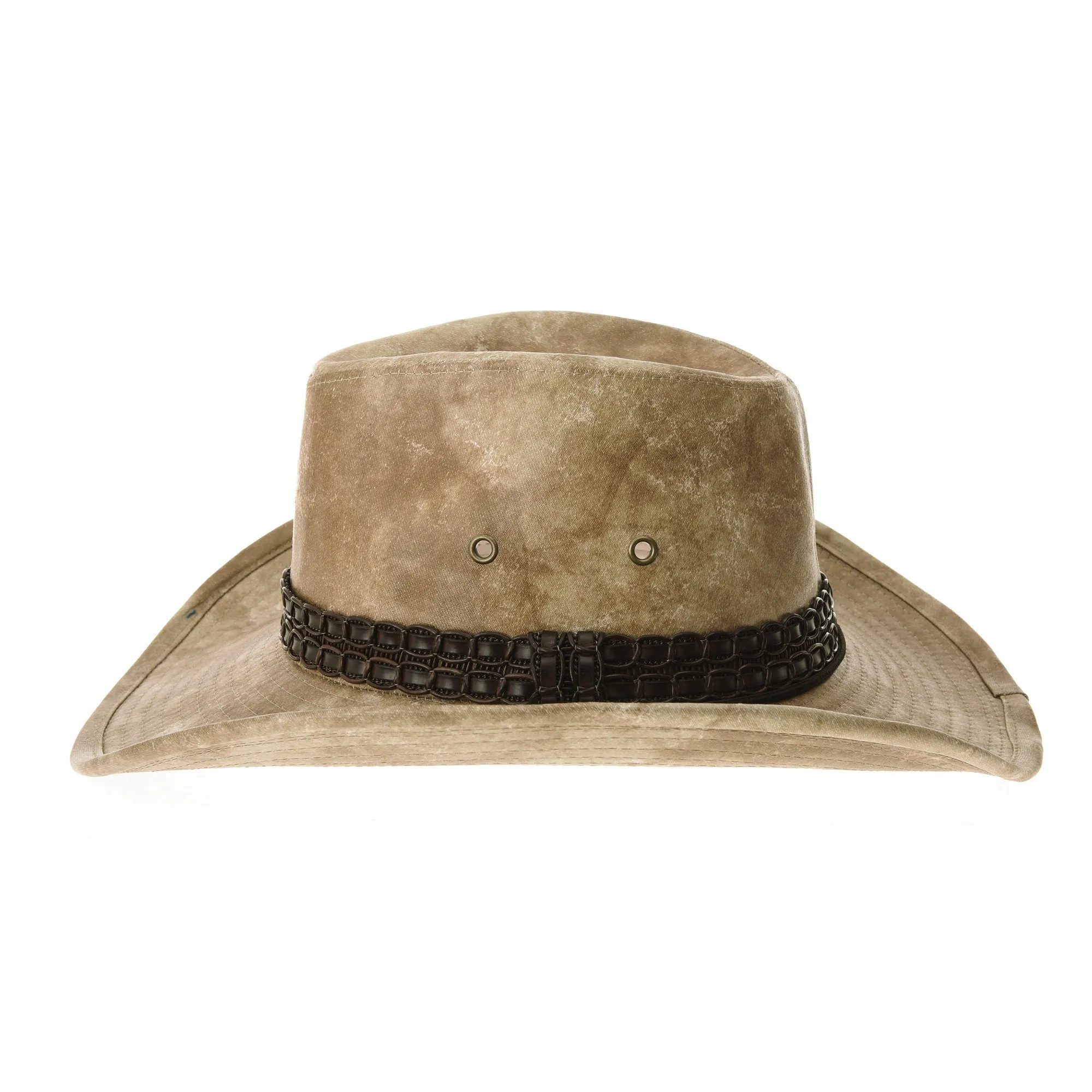 Weathered Faux Leather Outback Hat GN8749