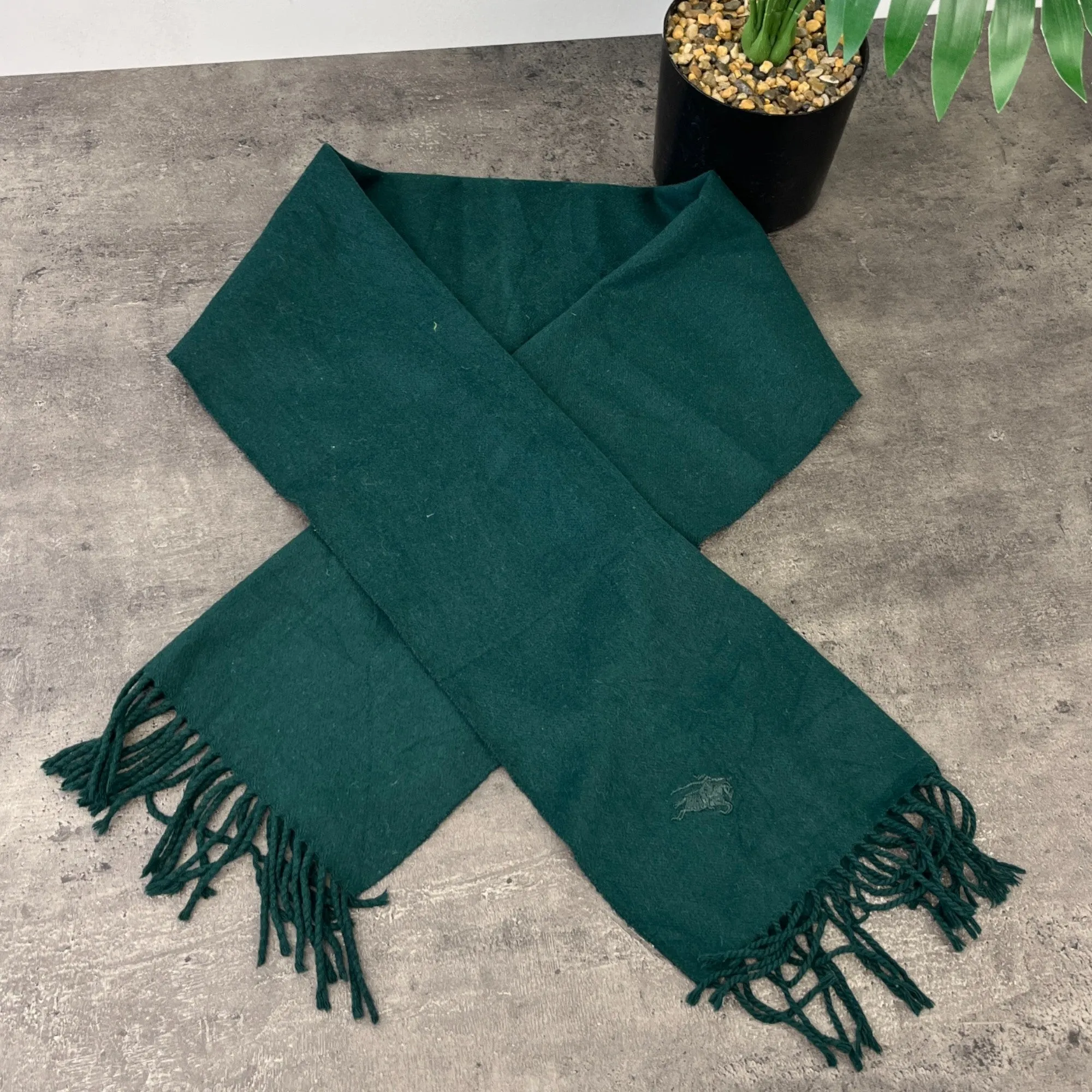 Women's Embroidered Logo Scarf Green