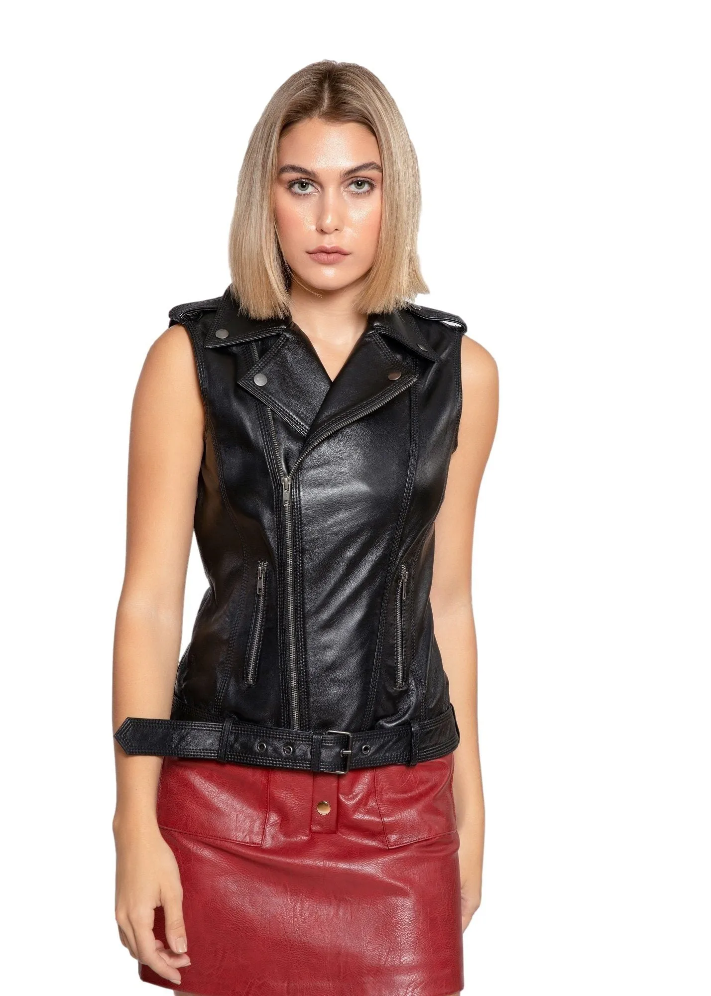 Womens Liana Leather Vest